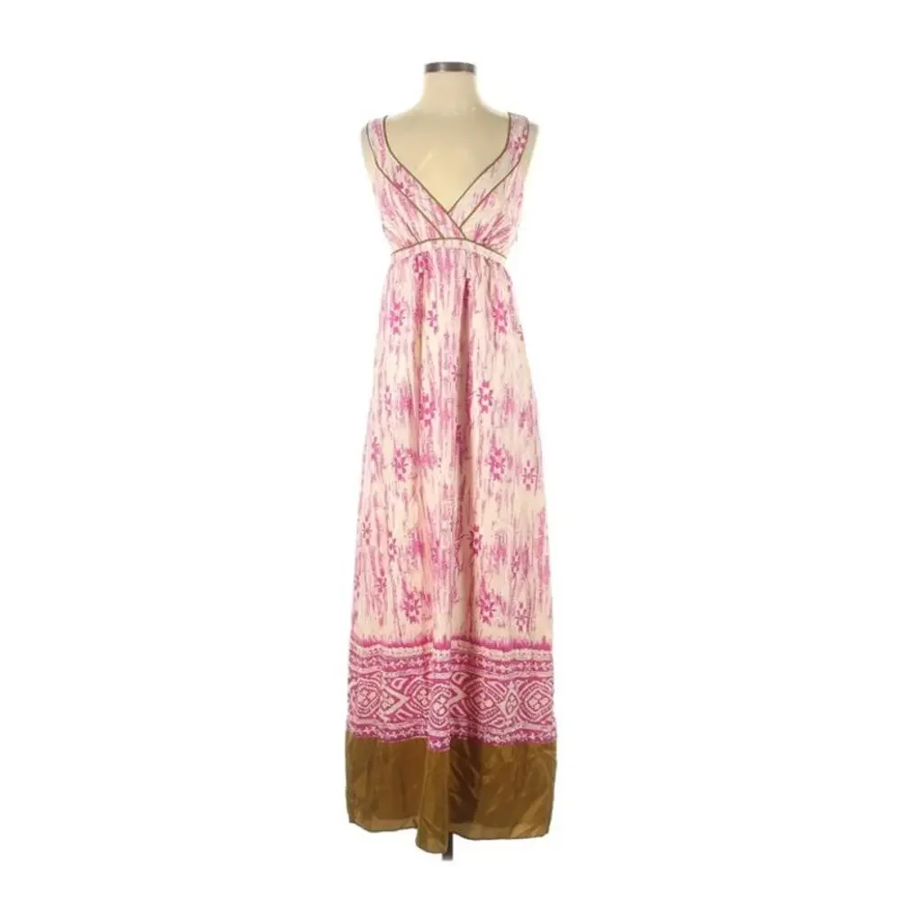 Ann Taylor Loft Aztec Print Multicolored Maxi Dress Size 0 - Picture 6 of 9